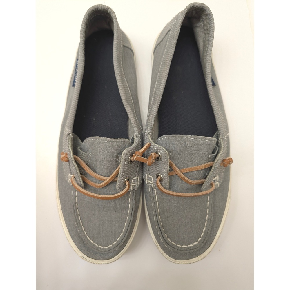 Sperry Top-Sider Womens Grey Fabric Boat Shoes Size 8 M